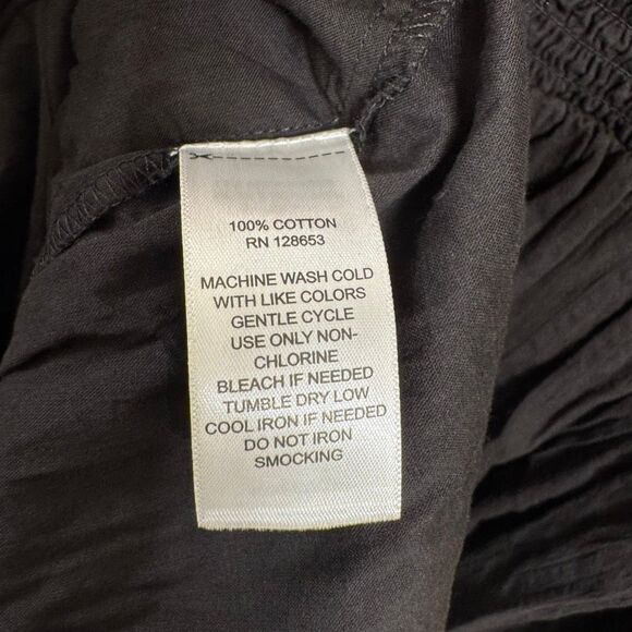 Dotti Black Ruffle Sleeve Smocked Square Neck Dress Coverup XL NWT - Picture 4 of 9